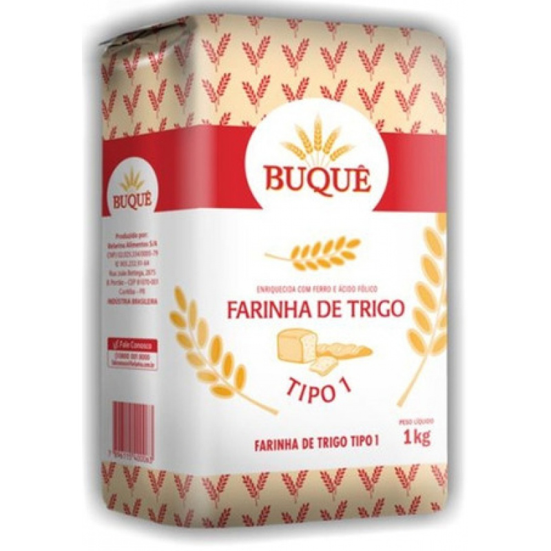 Farinha de trigo Tradicional tipo 1 Buque - Pacote 1kg